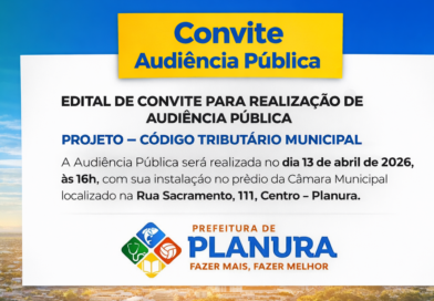 EDITAL DE CONVITE PARA REALIZAÇÃODE AUDIÊNCIA PÚBLICAPROJETO – CÓDIGO TRIBUTÁRIO MUNICIPAL