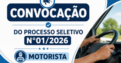 Convocação do Processo Seletivo n°01/2026 -Motorista